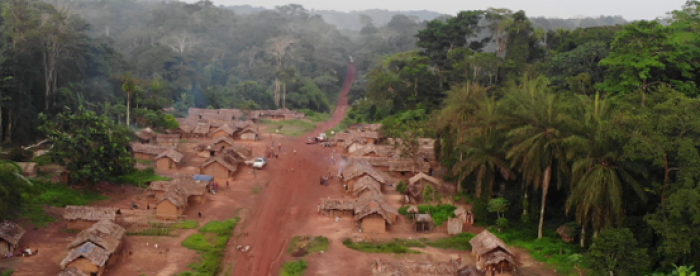 SUB: Aerial view of one of the intervention zones, in Baliko village, Bekeni Kondolole, Bafwasende territory, Tshopo Province. Photo: Tropenbos DR Congo